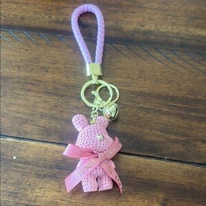 28. Cute Pink Plush Bear Bag Charm